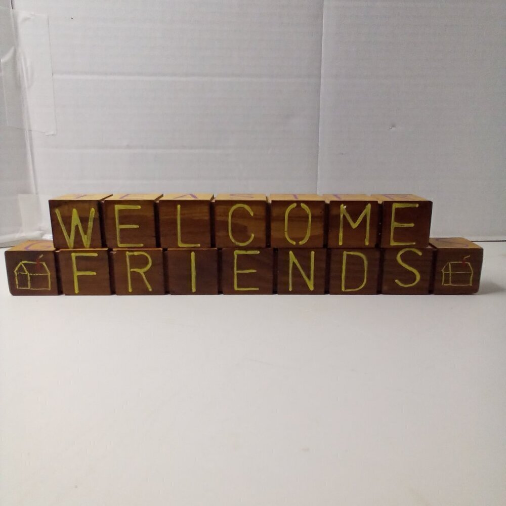 Handmade Wood Mantel Piece Christmas Easter Valentine Welcome Country Decor